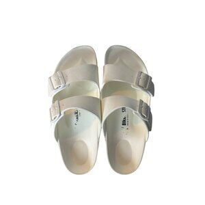 Birkenstock Arizona Essentials EVA Sandals White Double Strap Slip-Ons Size 39